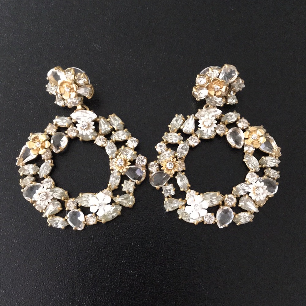 J. Crew Jeweled Hoop Earrings